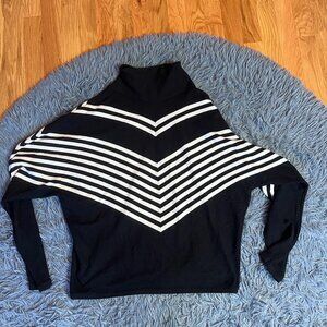 Tahari Black White Striped Sweater Size L